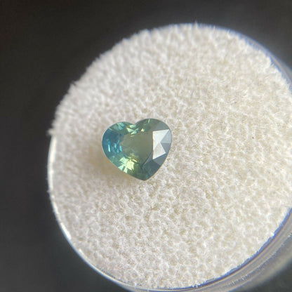 Australian 1.15ct Bi Colour Green Blue Yellow NATURAL Sapphire Heart Cut Gem