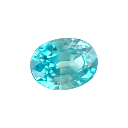 NATURAL 2.22ct Vivid NEON Blue Zircon Oval Cut Loose Gemstone 8.9x5.9mm VVS