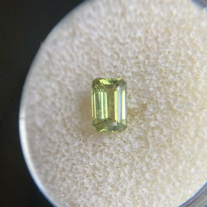 FINE 0.80ct Green Yellow NATURAL Australian Sapphire Emerald Cut 6.2x4mm Gem