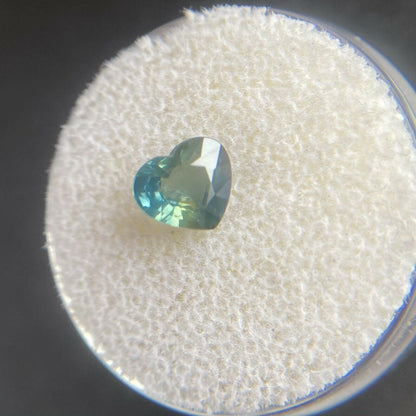 Australian 1.15ct Bi Colour Green Blue Yellow NATURAL Sapphire Heart Cut Gem