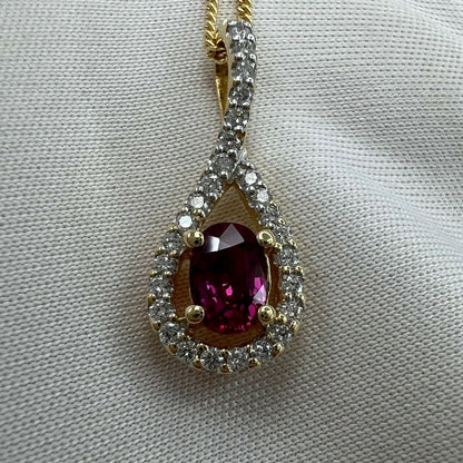 UNIQUE Pink Sapphire Diamond CERTIFIED Untreated Crossover 18k Oval Pendant