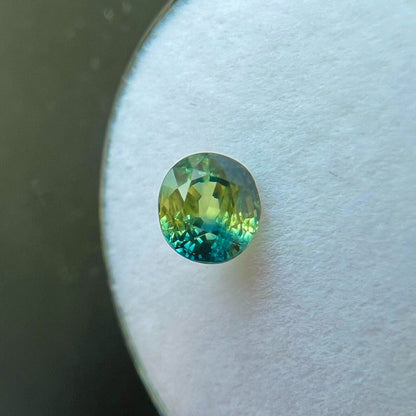 Unique Parti Bi Colour NATURAL Sapphire 1.04ct Blue Yellow Green Oval 5.6x5mm