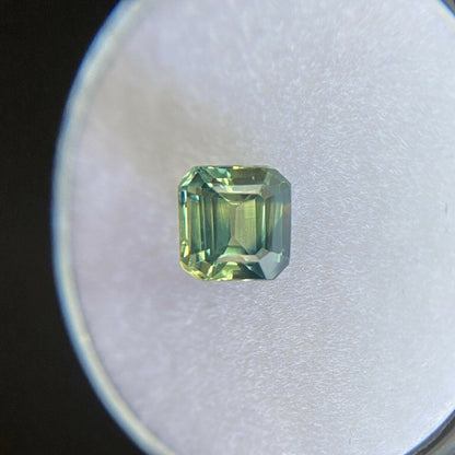 GIA CERTIFIED 1.31ct Parti Colour Sapphire Blue Yellow UNTREATED Emerald Cut Gem