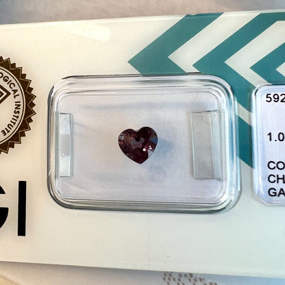 1.03ct NATURAL Colour Change Garnet Pink Purple IGI CERTIFIED Heart Cut Gem