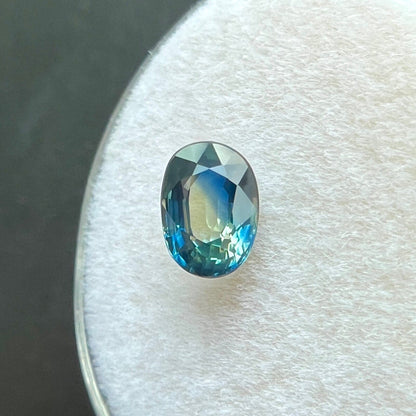 1.00ct NATURAL Parti Colour Blue Green THAI Sapphire Oval Loose Gem 6.5x4.5mm