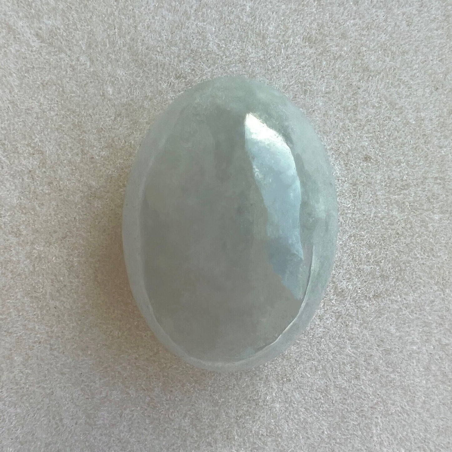 27.15ct IGI CERTIFIED Grey White 'Ice' Jadeite Jade ‘A’ Grade Cabochon UNTREATED