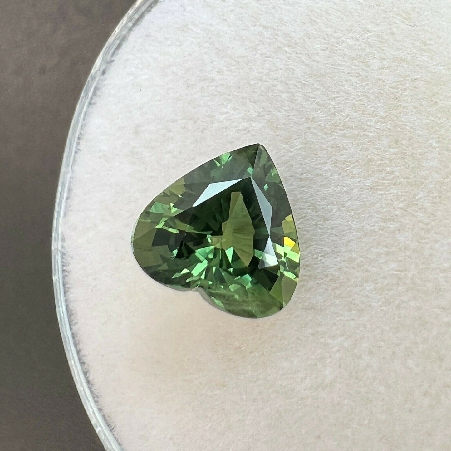 FINE Deep Green Colour Sapphire 1.26ct Heart Cut Rare Loose Gemstone 6.7x6.6mm