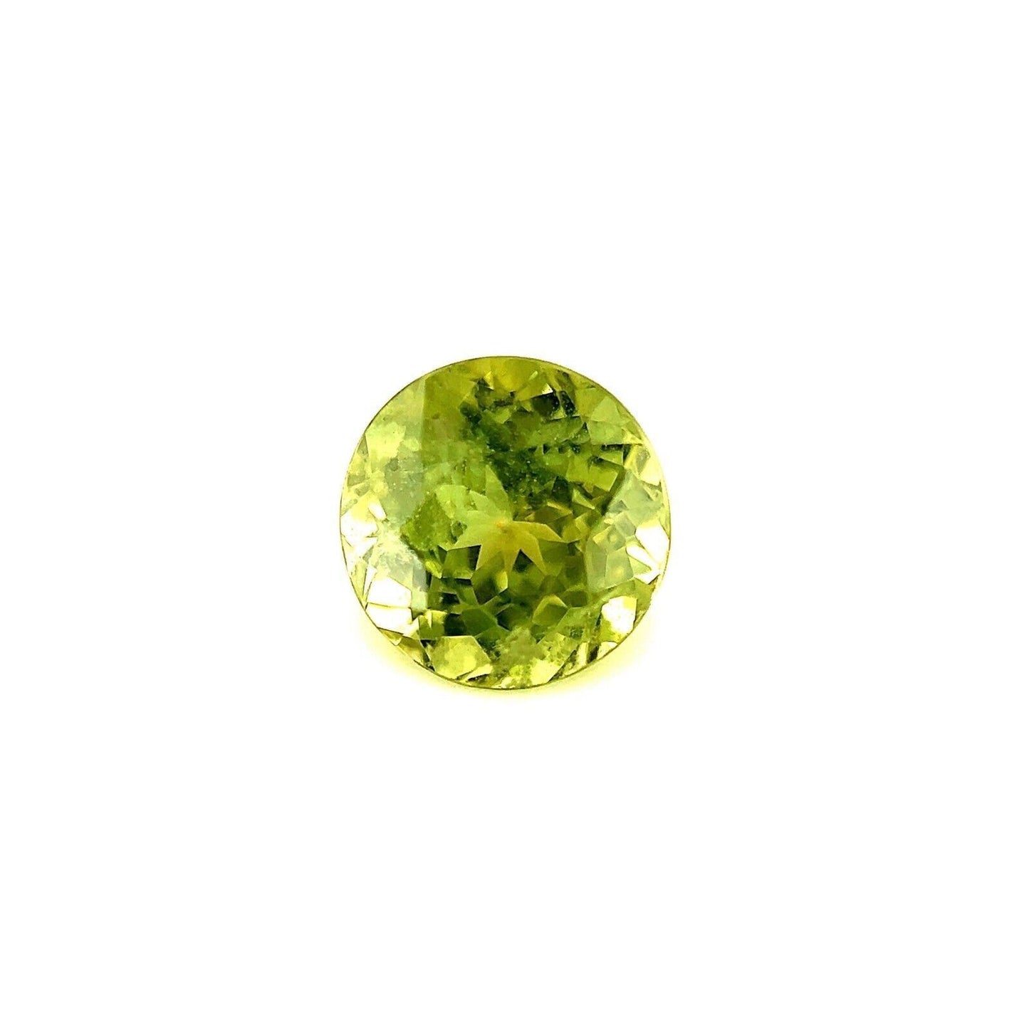 VIVID Yellow Green Sapphire 1.58ct Round Brilliant Cut Loose Gemstone 6.5mm