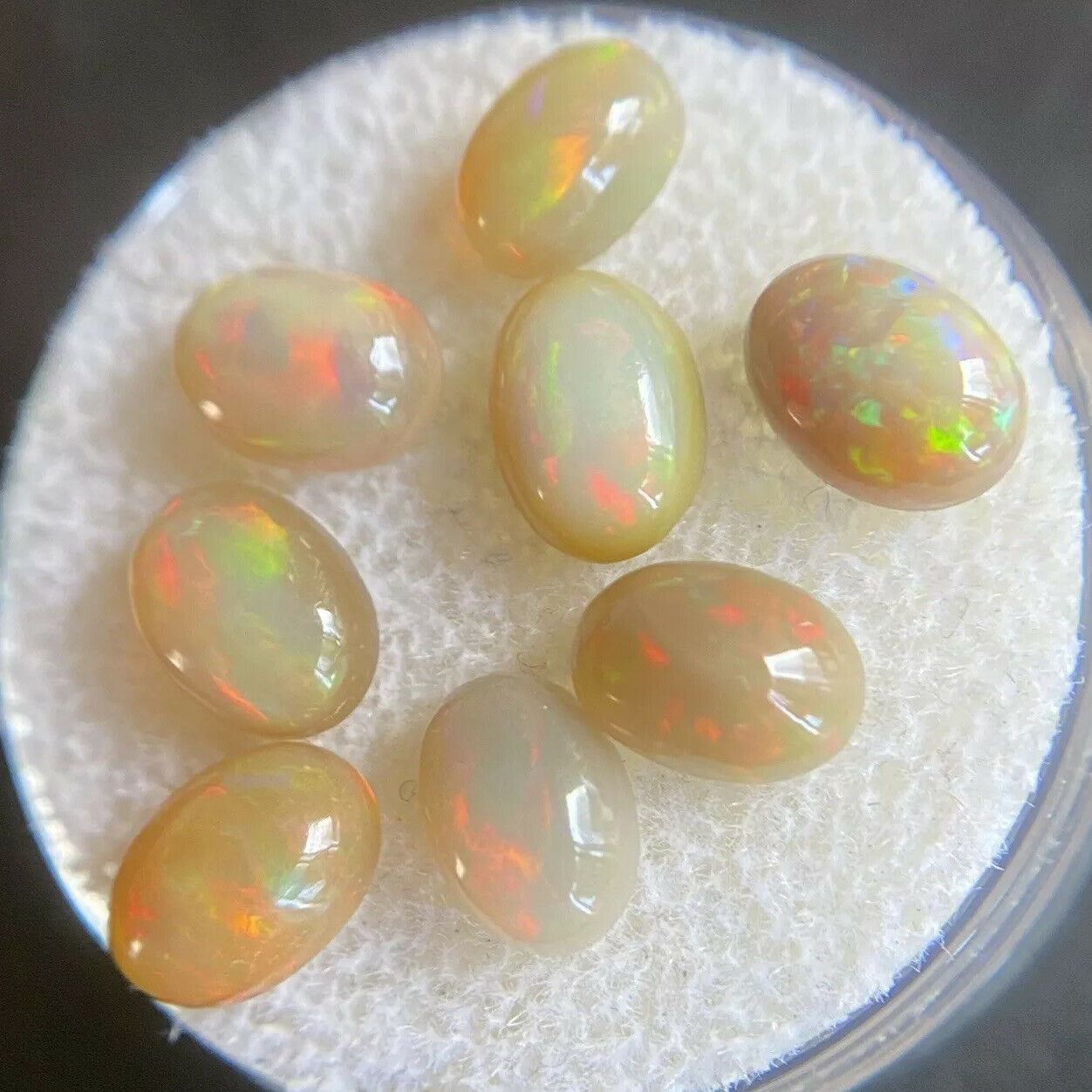 NATURAL Fire Crystal Opal 7x5mm Oval Cabochon 0.4-0.6ct Calibrated Gemstone