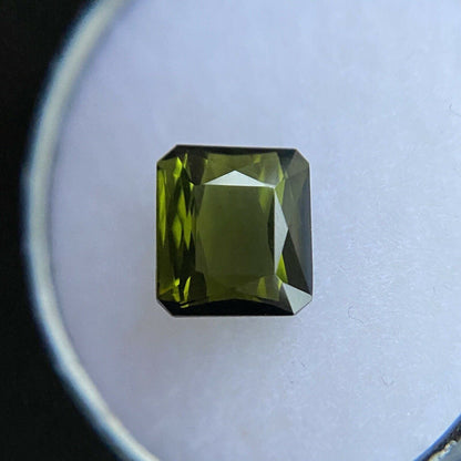 Deep Green Tourmaline 2.12ct Octagon Emerald Cut Loose Gem 7.6x7mm