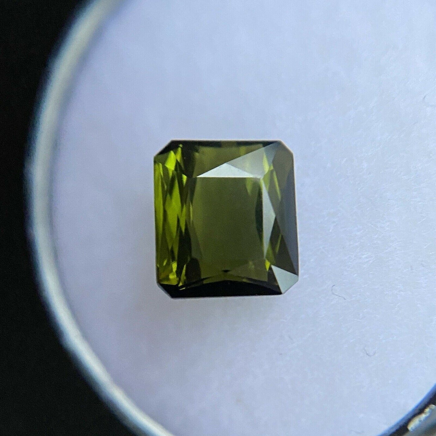 Deep Green Tourmaline 2.12ct Octagon Emerald Cut Loose Gem 7.6x7mm